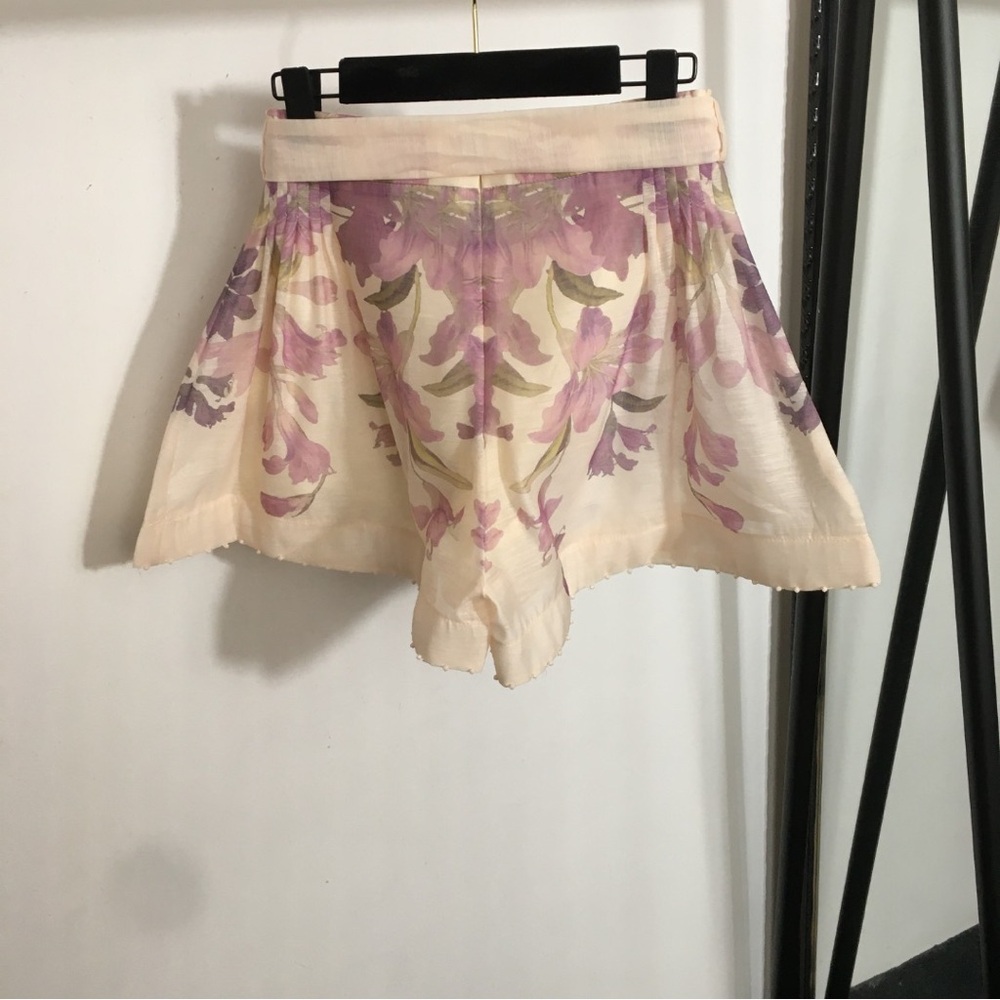 ZIMMERMANN Floral Two Piece Set Blouse & Shorts Lightweight Beach Spring - Picture 5 of 7